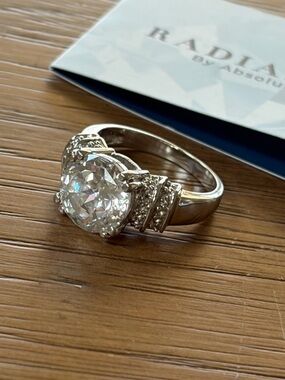 Absolute Radiance Sterling Silver  CZ Diamond Solitaire Engagement Ring  7